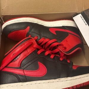 Jordan Black and Red High-Top Sneakers